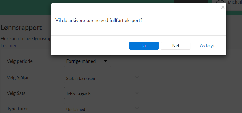 Trips archived after export