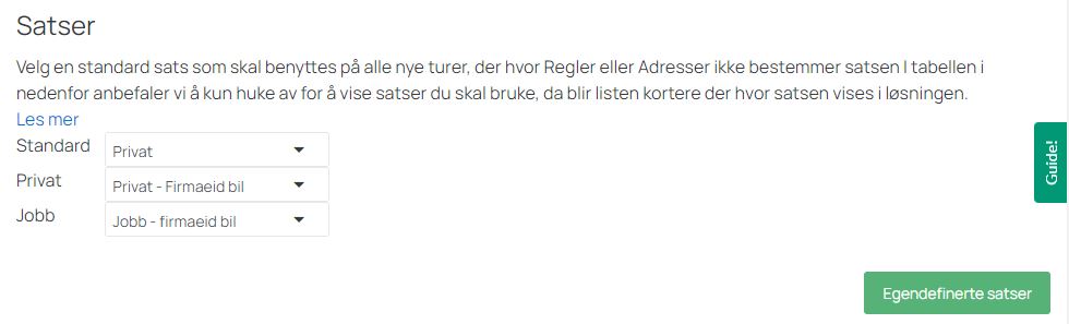 Egendefinerte satser