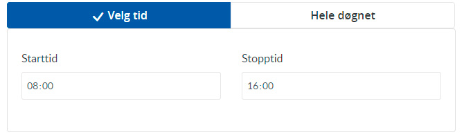 Oppsett av arbeidstidsregel