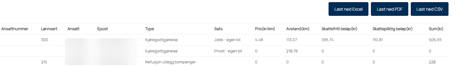 Lønnsrapport linjer